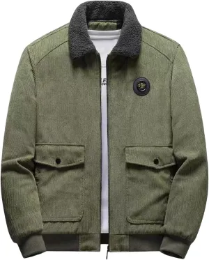 Thatrich Winter Fleece Jacket Men Sherpa Lined Coats Thicken Warm Winter Coat Oversized Lapel Jackets Loose Casual Outerwears