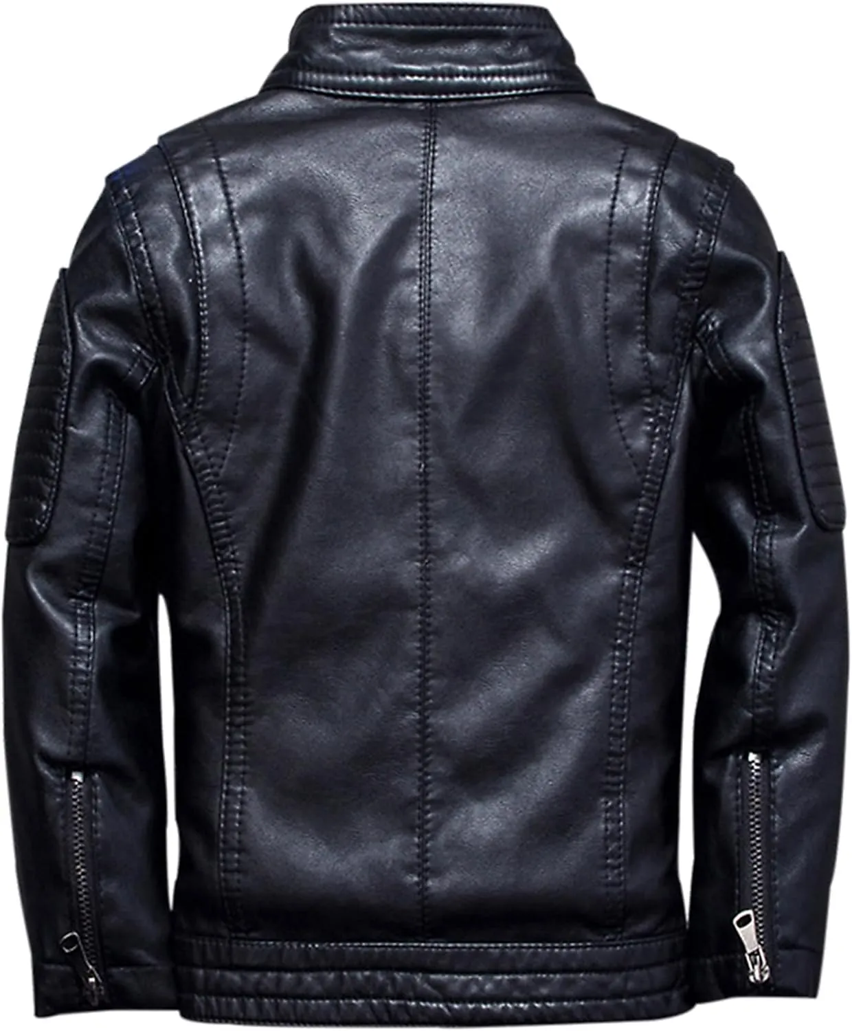 TLAENSON Boys Black Leather Jacket Studded Motorcycle Faux Leather Coat