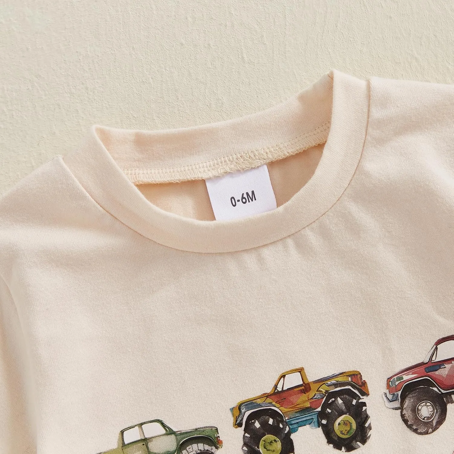 Toddler Baby Boy Summer Clothes Trucks Letters Short Sleeve T-shirt Top Elastic Waist Shorts Set Summer Outfit 2Pcs