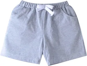 Toddler Baby Boy Summer Shorts Solid Color Cotton Shorts Casual Elastic Waist Jogger Short Pants with Drawstring