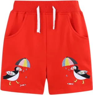 Toddler Baby Girls Cute Animal Printed Summer Shorts Kids Comfort Cotton Elastic Waist Shorts for Boys 2-8 Years