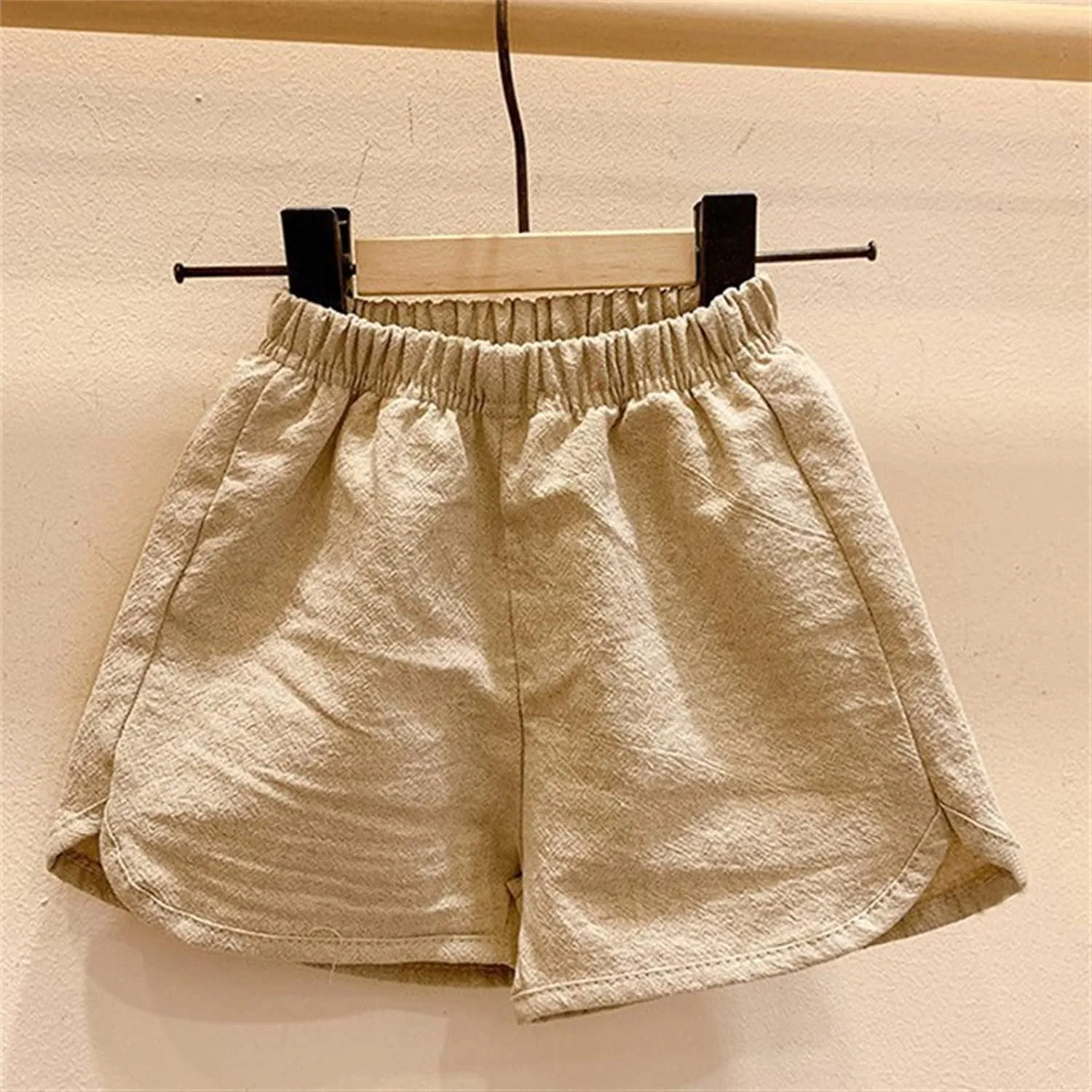 Toddler Boys Girls Shorts Cotton Linen Grid Summer Casual Shorts Kids Motion Short Pants Jogging Pants