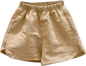 Toddler Boys Girls Shorts Cotton Linen Grid Summer Casual Shorts Kids Motion Short Pants Jogging Pants