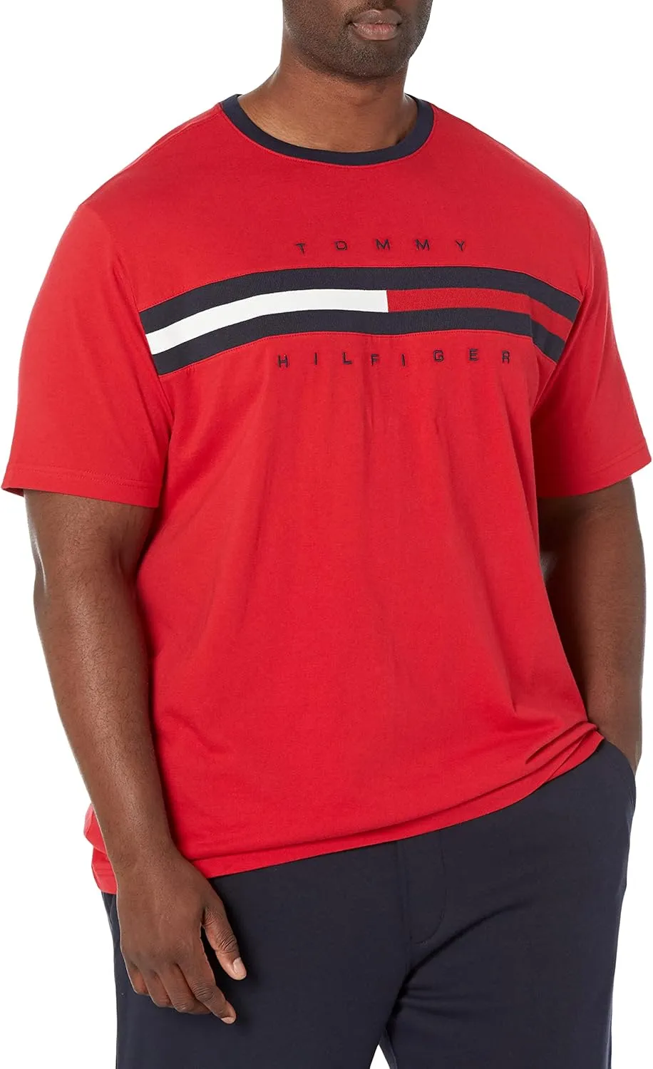 Tommy Hilfiger Men's Short Sleeve Signature Stripe Graphic T-shirt