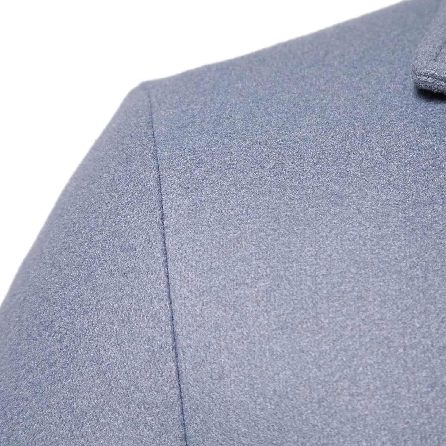 Trench Coat Men Long Wool Peacoat Plus Size Single Breasted Pea Coat Lapel Collar Casual Trench Coat with Pockets