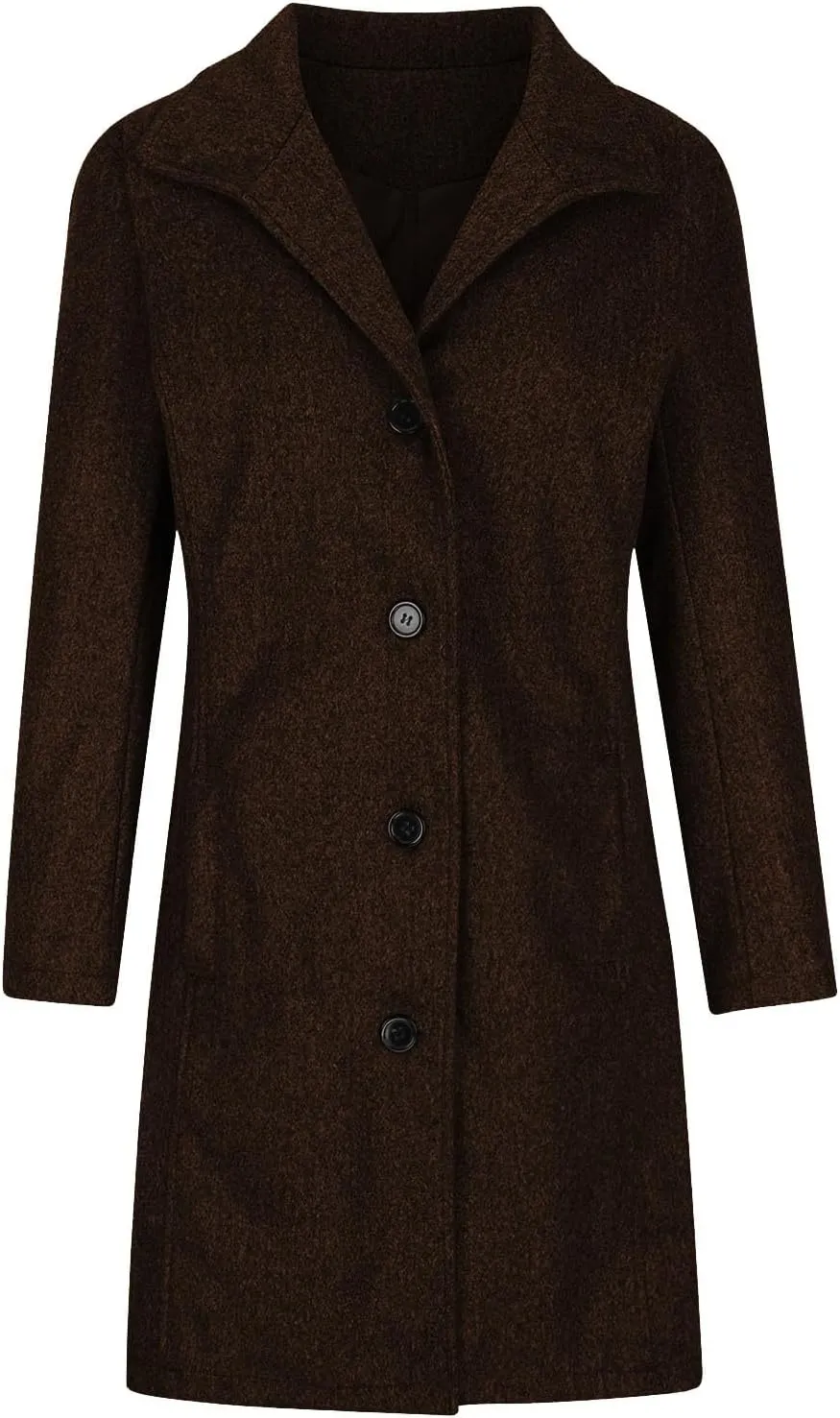 Trench Coat Women Single Breasted Long Coat Wool Blend Peacoat Plus Size Dressy Jackets Casual Fall Winter Coats