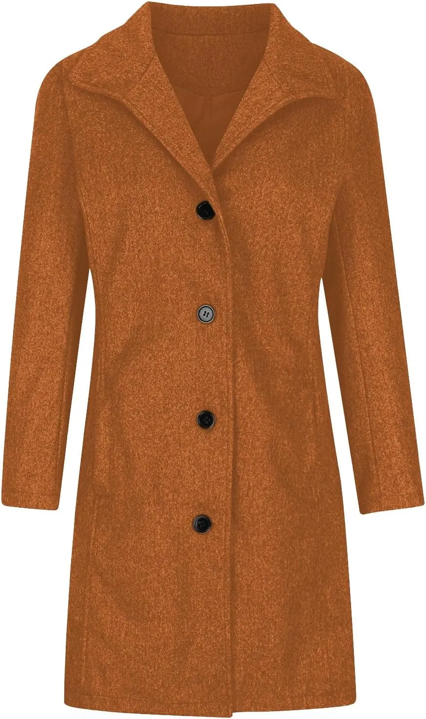 Trench Coat Women Single Breasted Long Coat Wool Blend Peacoat Plus Size Dressy Jackets Casual Fall Winter Coats