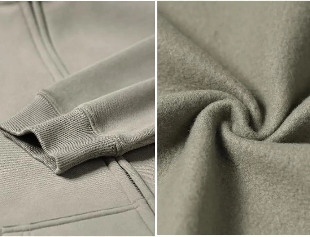 VFIVE UNFOUR Solid Color Zip Up Hoodies Men Winter Cotton Hooded Jacket Fashion Outwear Coat