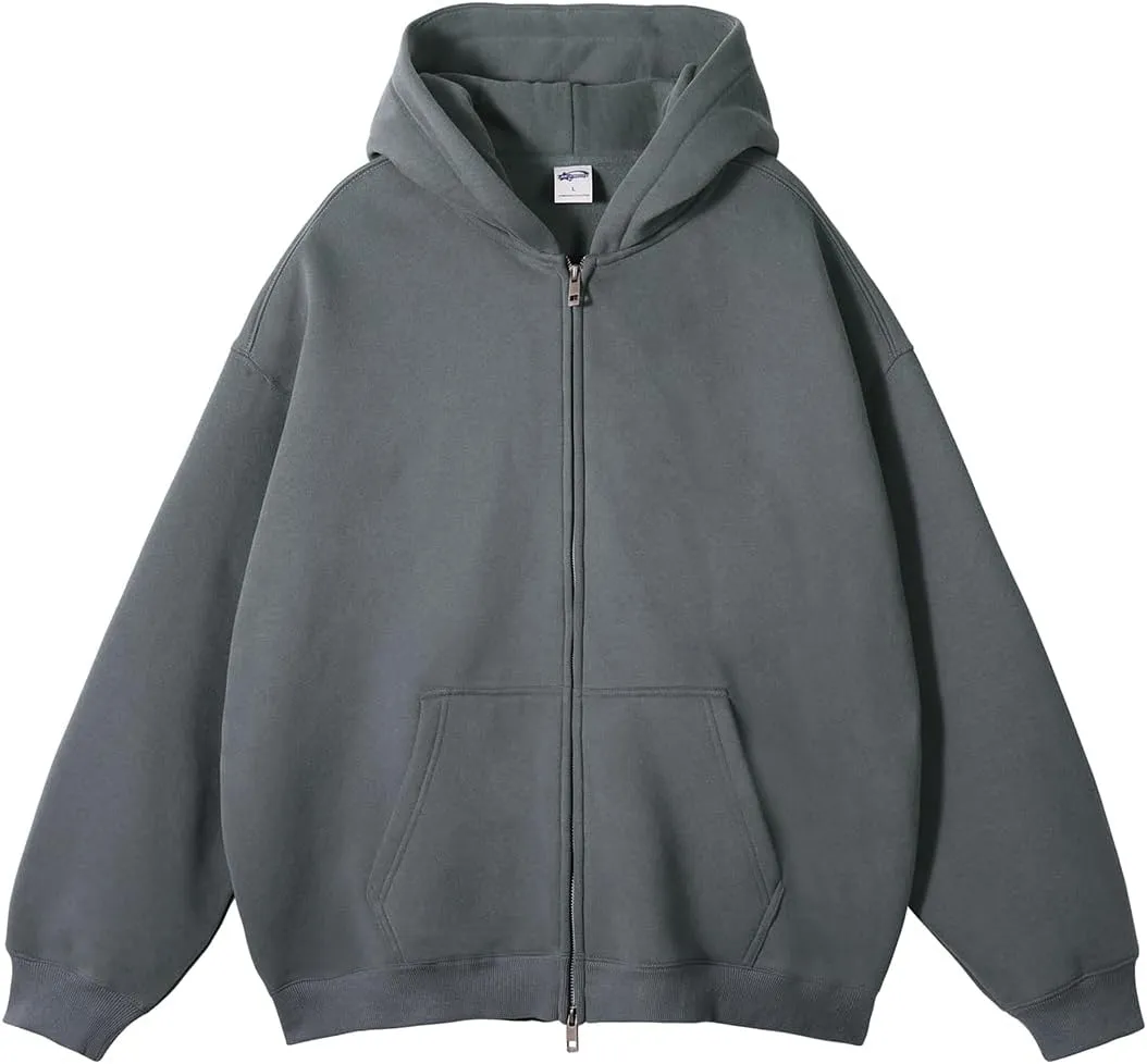 VFIVE UNFOUR Solid Color Zip Up Hoodies Men Winter Cotton Hooded Jacket Fashion Outwear Coat