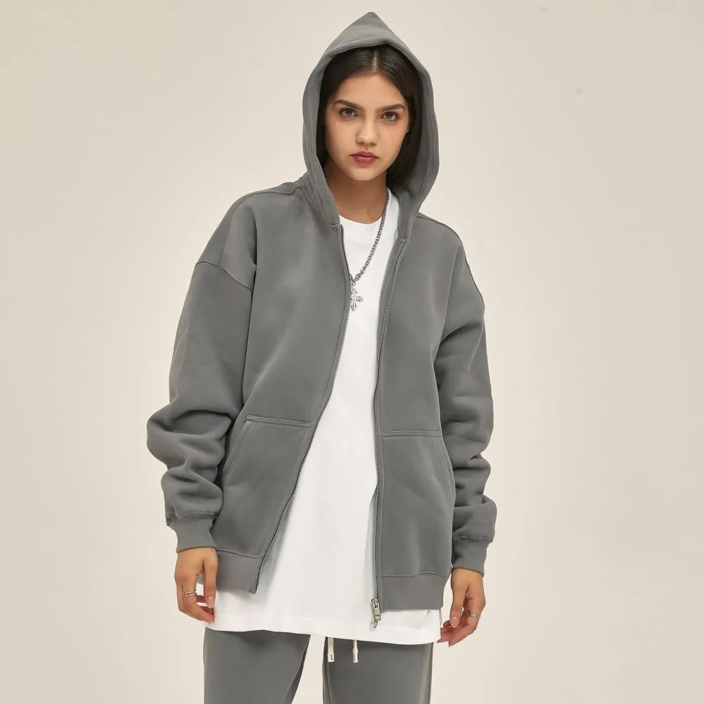 VFIVE UNFOUR Solid Color Zip Up Hoodies Men Winter Cotton Hooded Jacket Fashion Outwear Coat