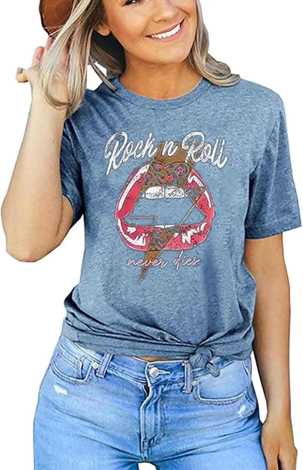 Vintage Graphic Rock and Roll Concert T-Shirts for Women - Short Sleeve Band and Country Music Shirts