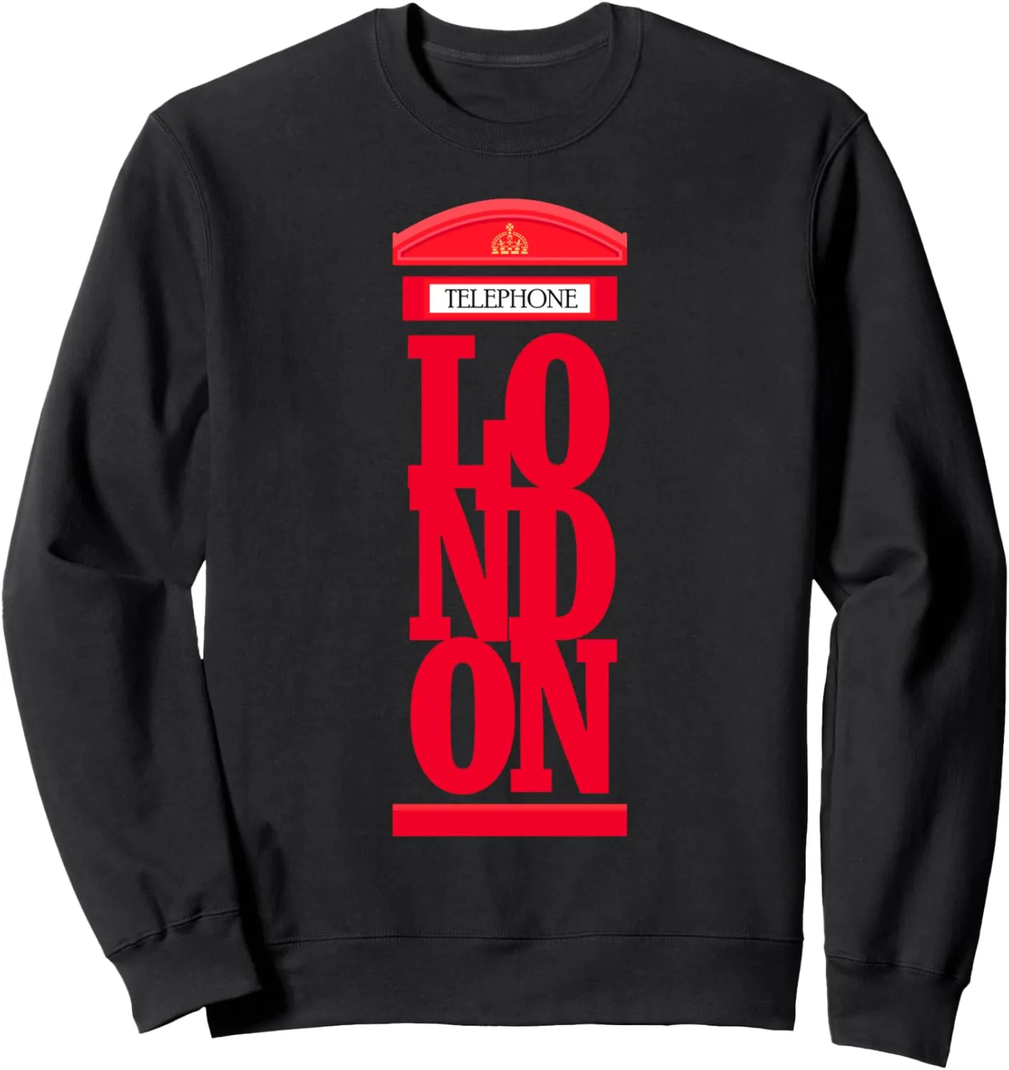 Vintage London Red Telephone Illustration Graphic Design Sweatshirt