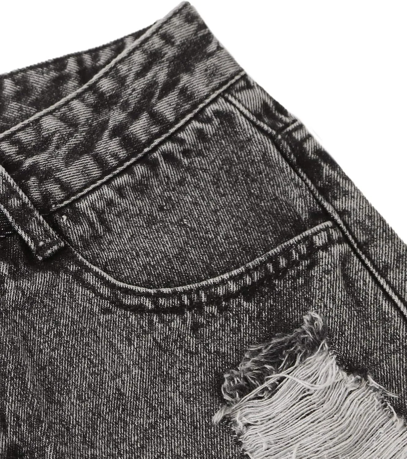 WDIRARA Women's High Waisted Raw Hem Distressed Ripped Casual Denim Shorts