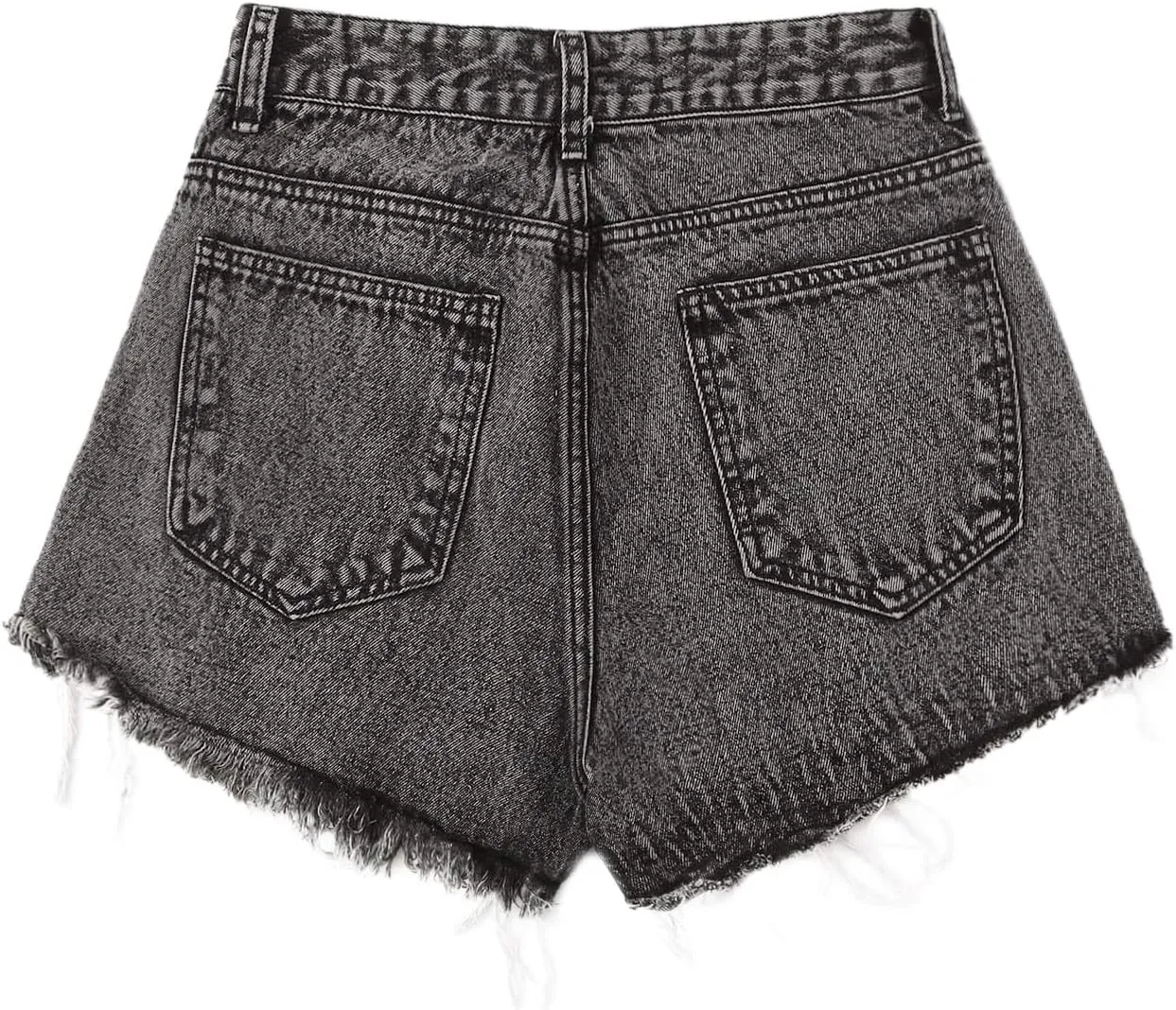 WDIRARA Women's High Waisted Raw Hem Distressed Ripped Casual Denim Shorts