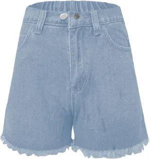 Wide Leg Denim Shorts for Women High Waisted Stretchy Button Up Casual Hot Jeans Shorts Baggy Slim Fit Summer Casual Jorts