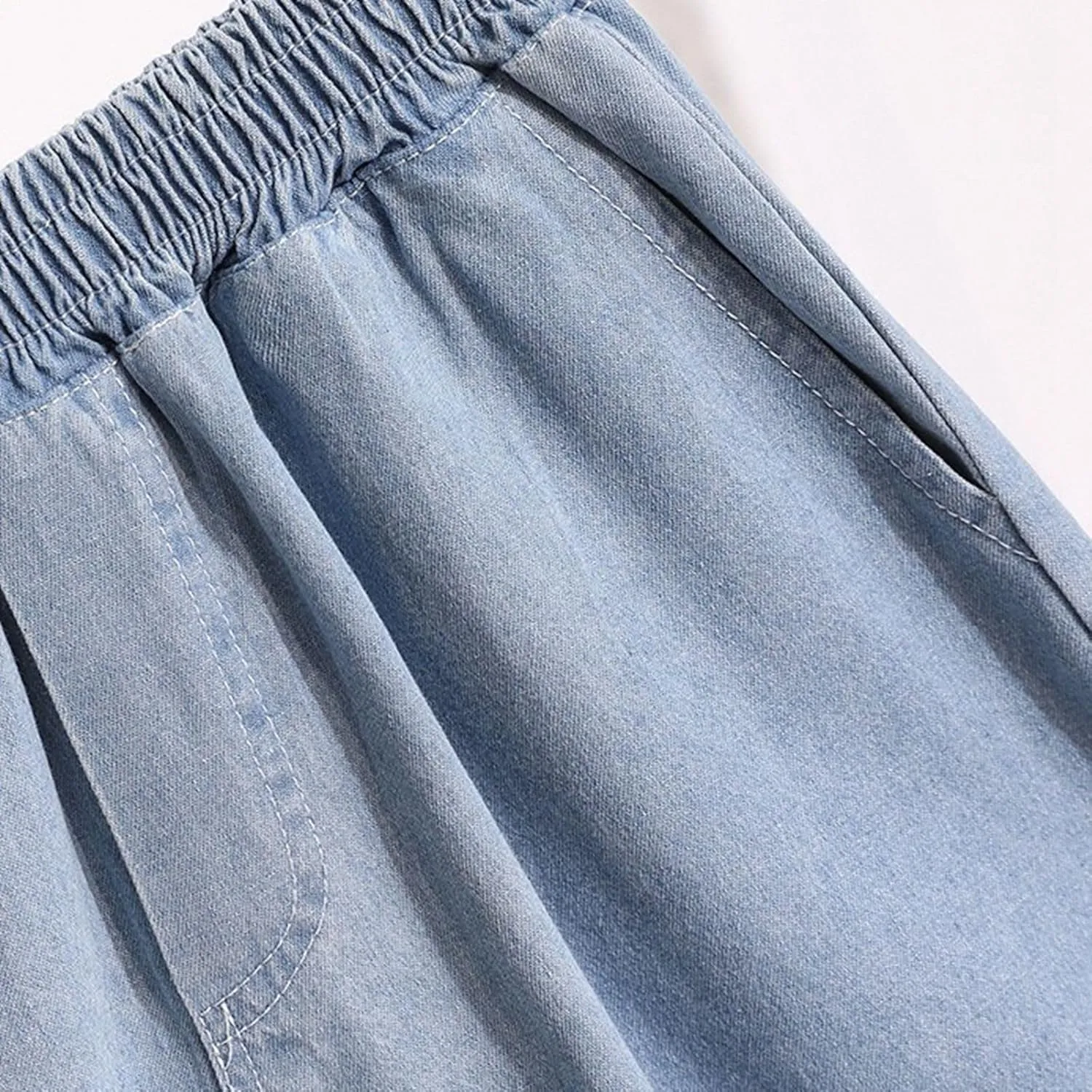 Wide Leg Denim Shorts for Women Stretchy High Waisted Loose Casual Bermuda Jeans Shorts Straigh Realxed Slim Fit Summer Jorts