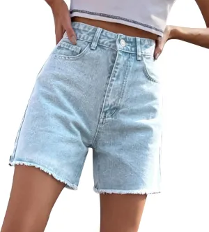 Wide Leg Denim Shorts for Women Stretchy High Waisted Summer Loose Casual Jeans Shorts Lightweihgt Plus Size Baggy Jorts