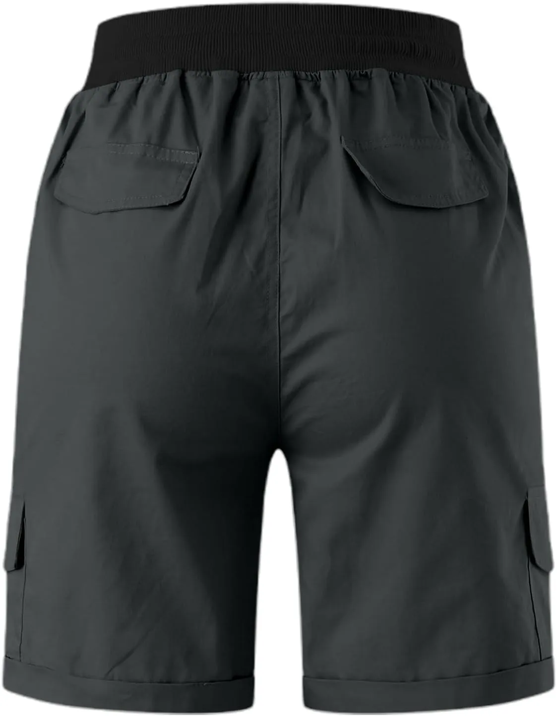 Women Cargo Shorts for Summer Elastic Waist Drawstring Trendy Hiking Outdoor with Pockets Baggy Solid Clothes