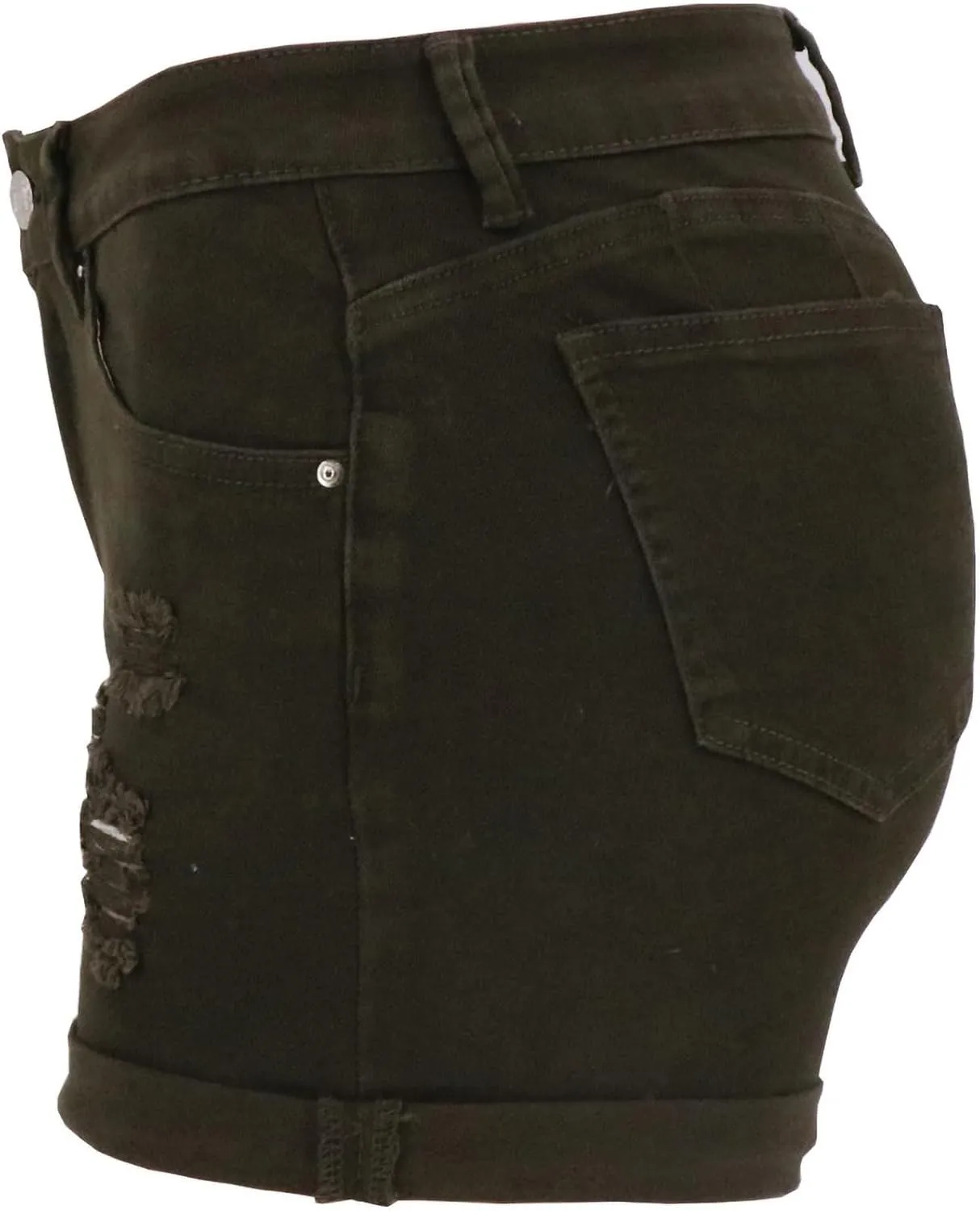 Women Ripped Jean Shorts Stretchy Distressed Denim Shorts with Pockets