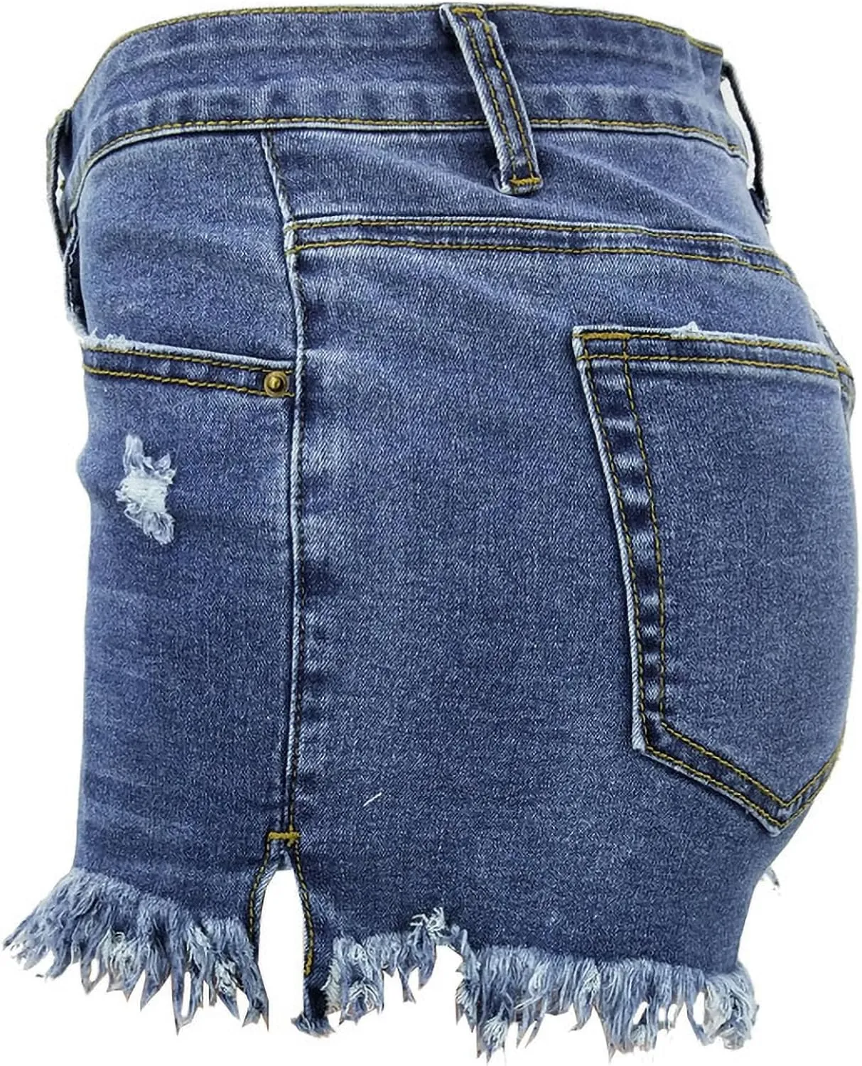 Women Ripped Jean Shorts Stretchy Distressed Denim Shorts with Pockets