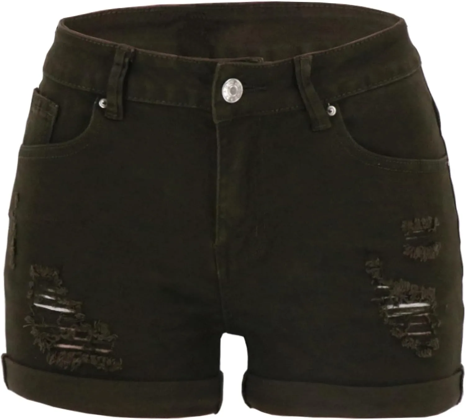Women Ripped Jean Shorts Stretchy Distressed Denim Shorts with Pockets