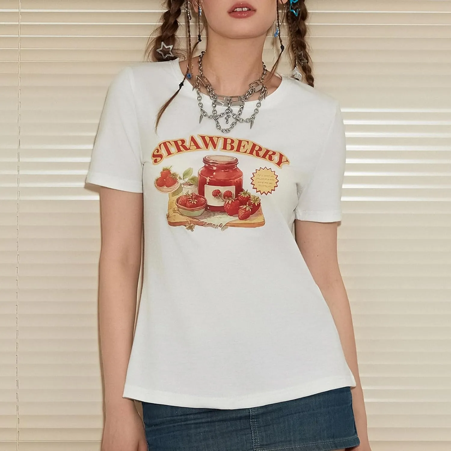 Women Y2k Graphic Baby Tee Cute Aesthetic Shirt Short Sleeve Crew Neck Tshirt 00s Retro Crop Top Coquette Streetwear