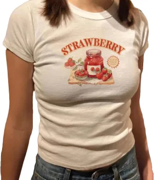 Women Y2k Graphic Baby Tee Cute Aesthetic Shirt Short Sleeve Crew Neck Tshirt 00s Retro Crop Top Coquette Streetwear