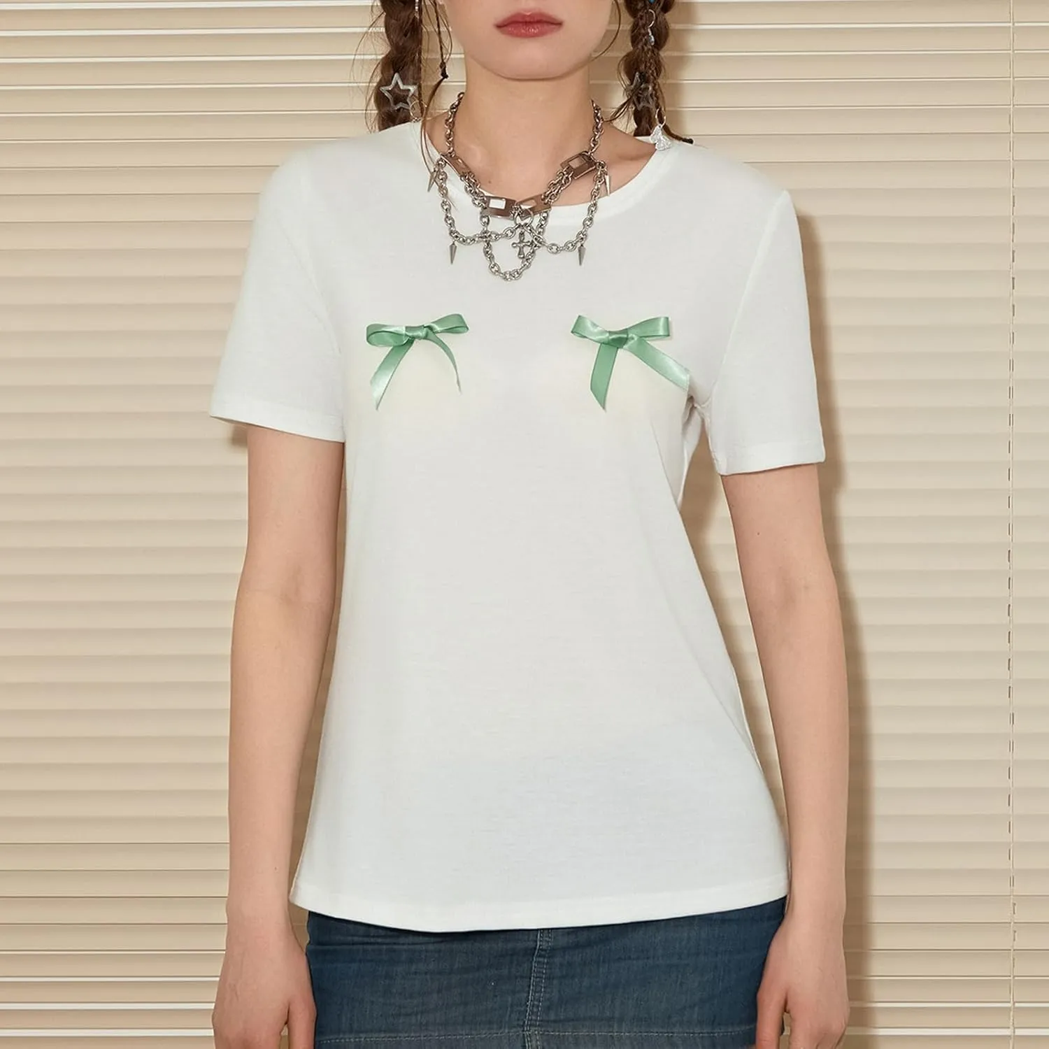 Women Y2k Graphic Baby Tee Cute Aesthetic Shirt Short Sleeve Crew Neck Tshirt 00s Retro Crop Top Coquette Streetwear