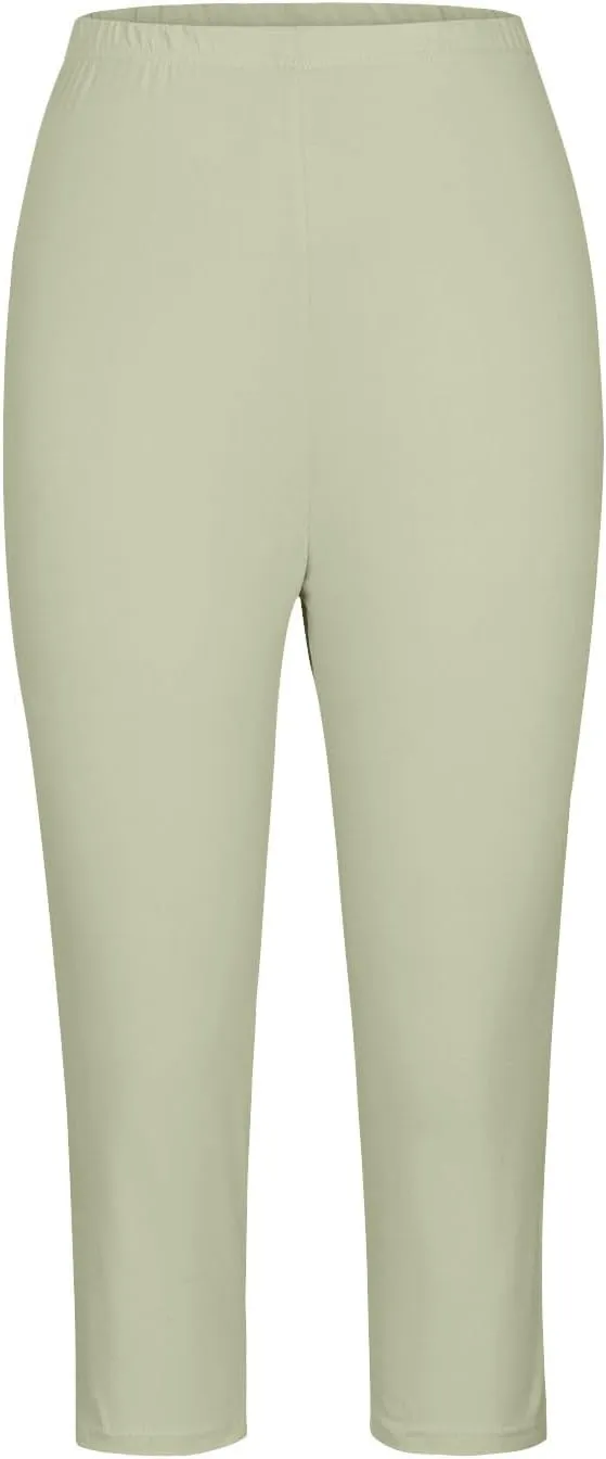 Womens Capri Leggings for Summer Casual Stretch High Waist Leggings Under Dress Lightweight Soft Capris Cropped Pants