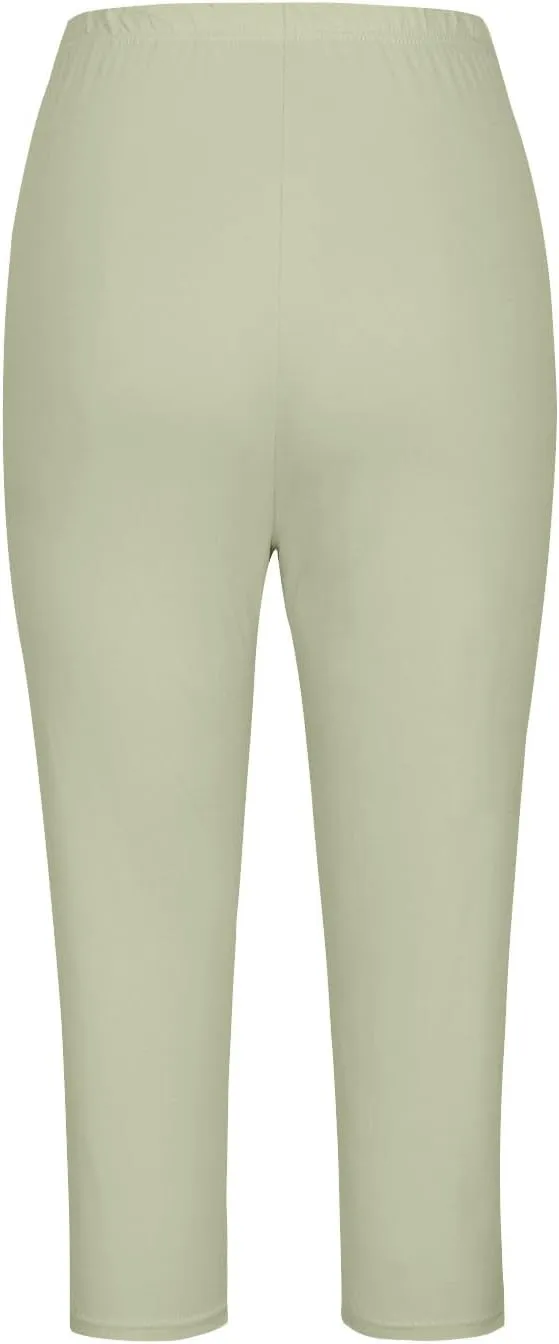 Womens Capri Leggings for Summer Casual Stretch High Waist Leggings Under Dress Lightweight Soft Capris Cropped Pants