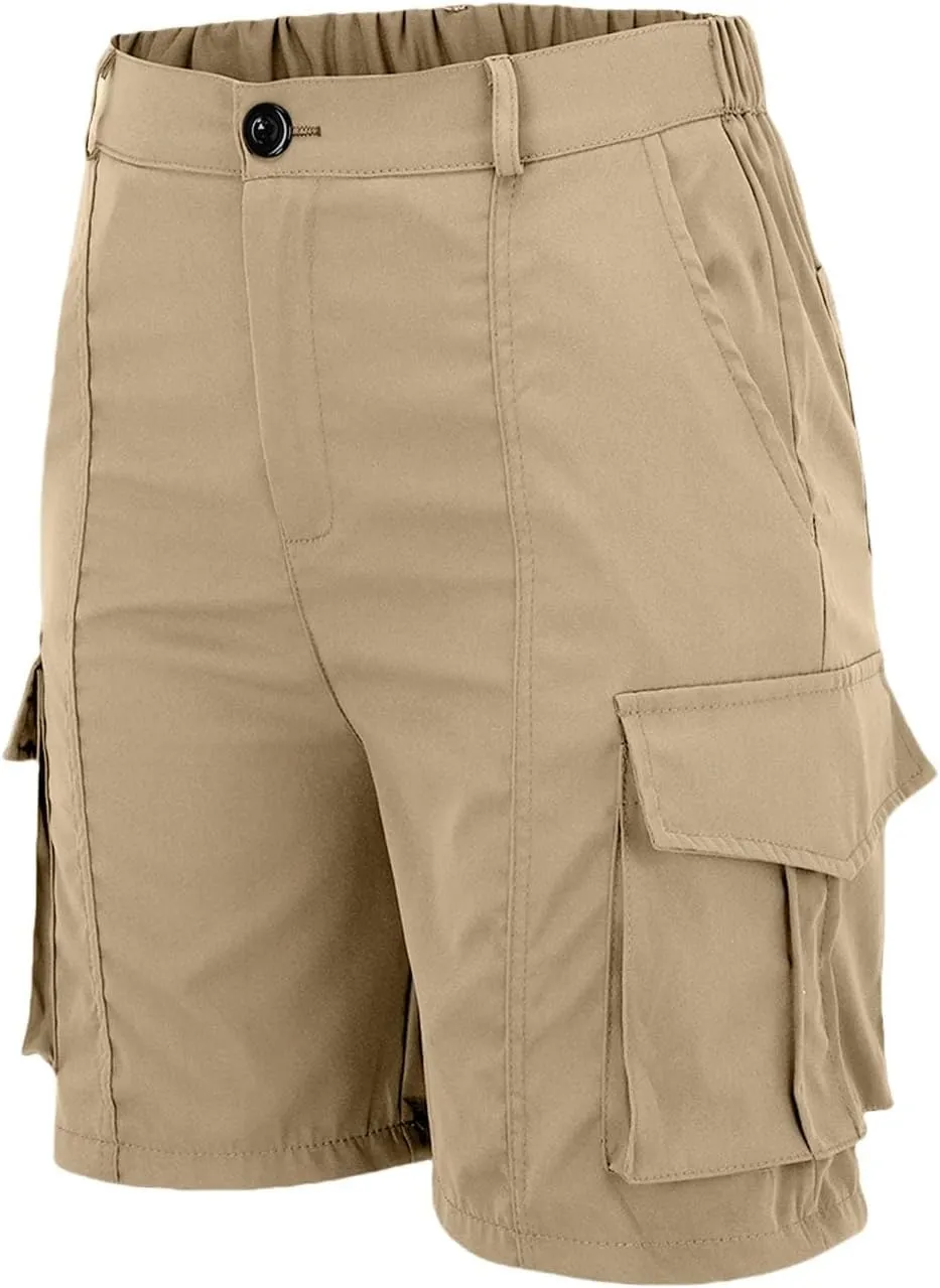 Women's Cargo Shorts Casual Quick Dry Lightweight High Waisted Button Shorts with Pockets Summer Outdoor Hiking Outfit