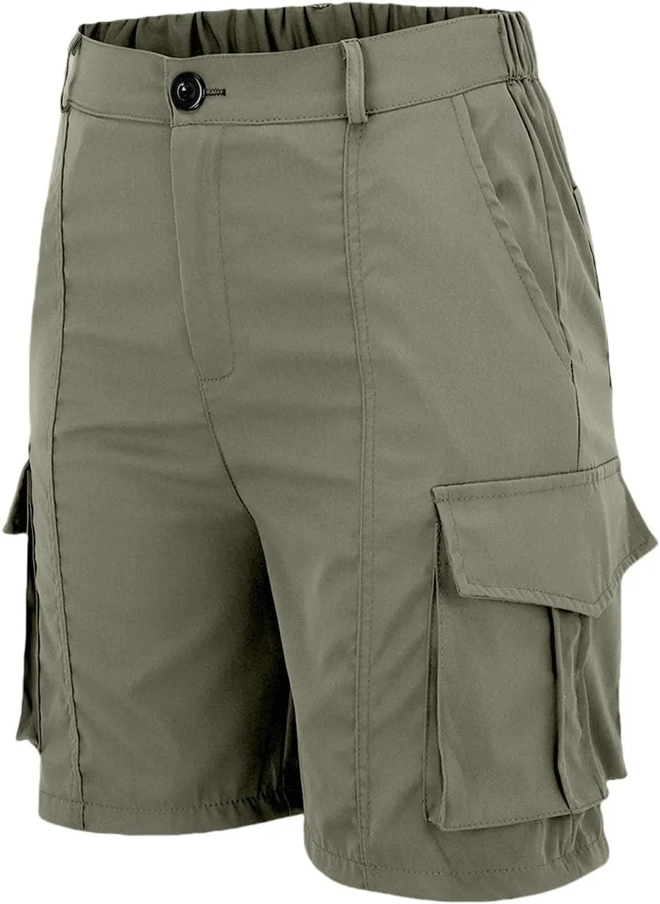 Women's Cargo Shorts Casual Quick Dry Lightweight High Waisted Button Shorts with Pockets Summer Outdoor Hiking Outfit