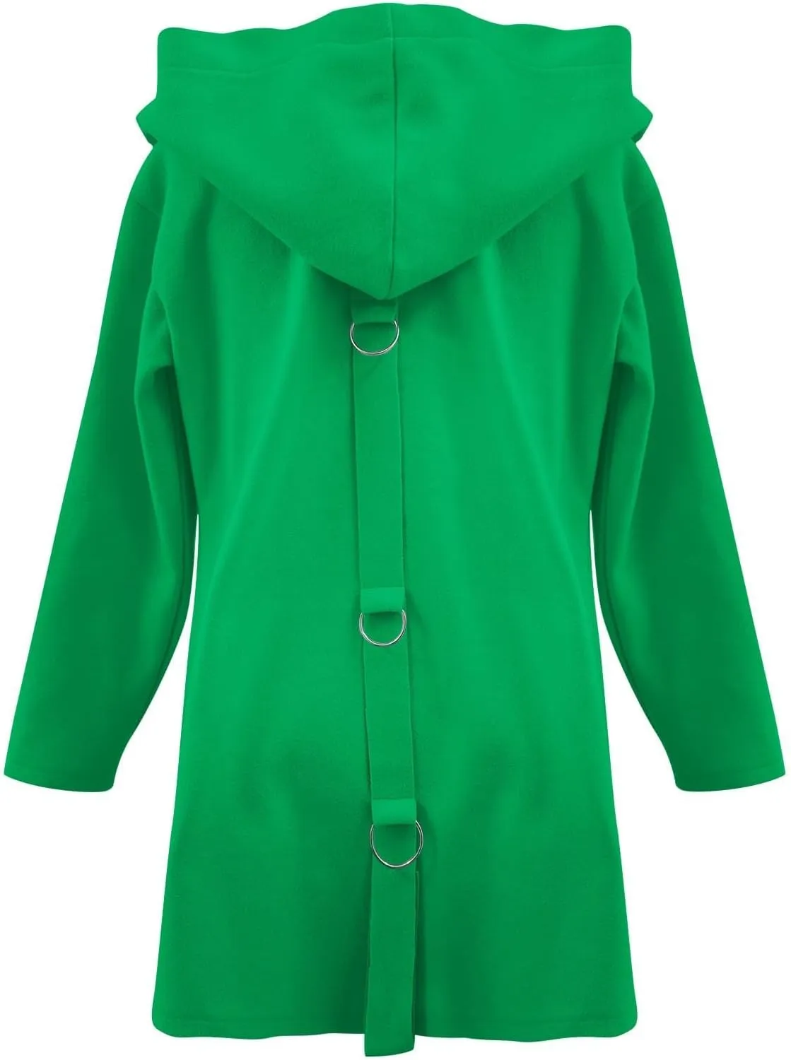 Womens Casual Hooded Jacket Long Sleeve Single Breasted Trench Coat Solid Color Button Up Cardigan Sweaters