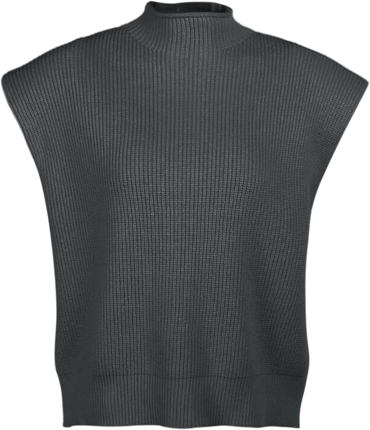 Women's Casual Solid Color Sleeveless High Neck Pullover Sweaters Autumn Winter Soft Cozy Oversize Loose Fit Knit Sweatshirts
