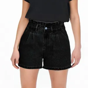 Women's Denim Shorts High Waisted Wide Leg Retro Ruffle Jeans Shorts Baggy Stretchy Tummy Control Slim Fit Summer Jorts