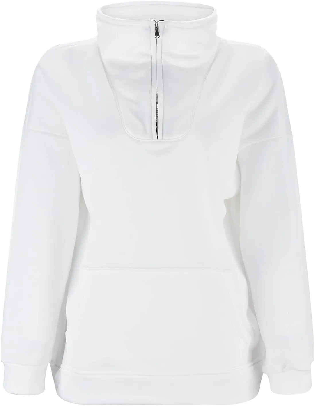 Women's Half Zip Sweatshirt Oversized Casual Long Sleeve Pocket Cropped Pullover Tops Fall Fashion Y2k Clothes