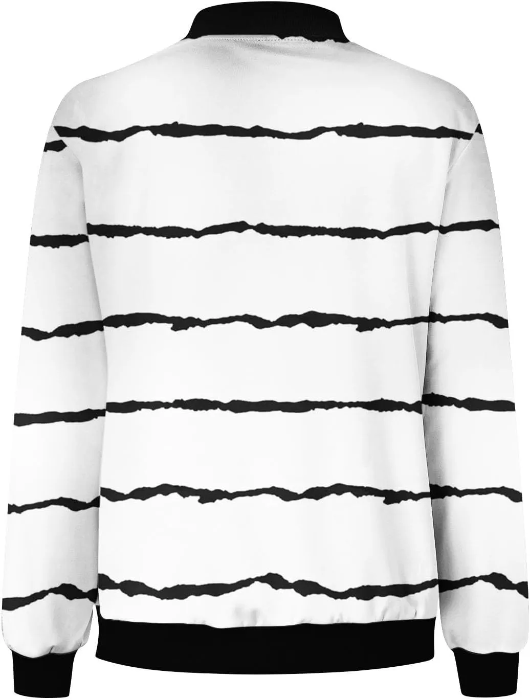 Womens Jackets Striped Print Zip Up Long Sleeve Coat Lightweight Jackets with Pocket Casual Coat 2024 Fall Fashion