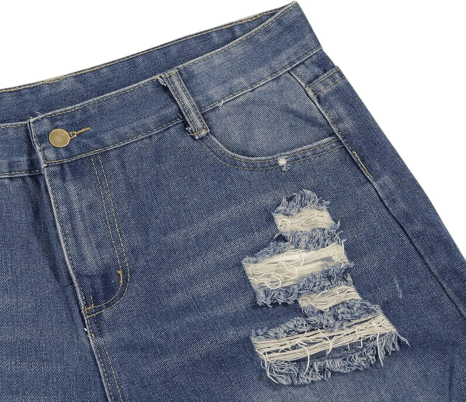 Womens Jean Shorts Summer High Waisted Stretchy Denim Shorts Ripped Frayed Raw Hem Casual Jeans Short with Pockets 2025