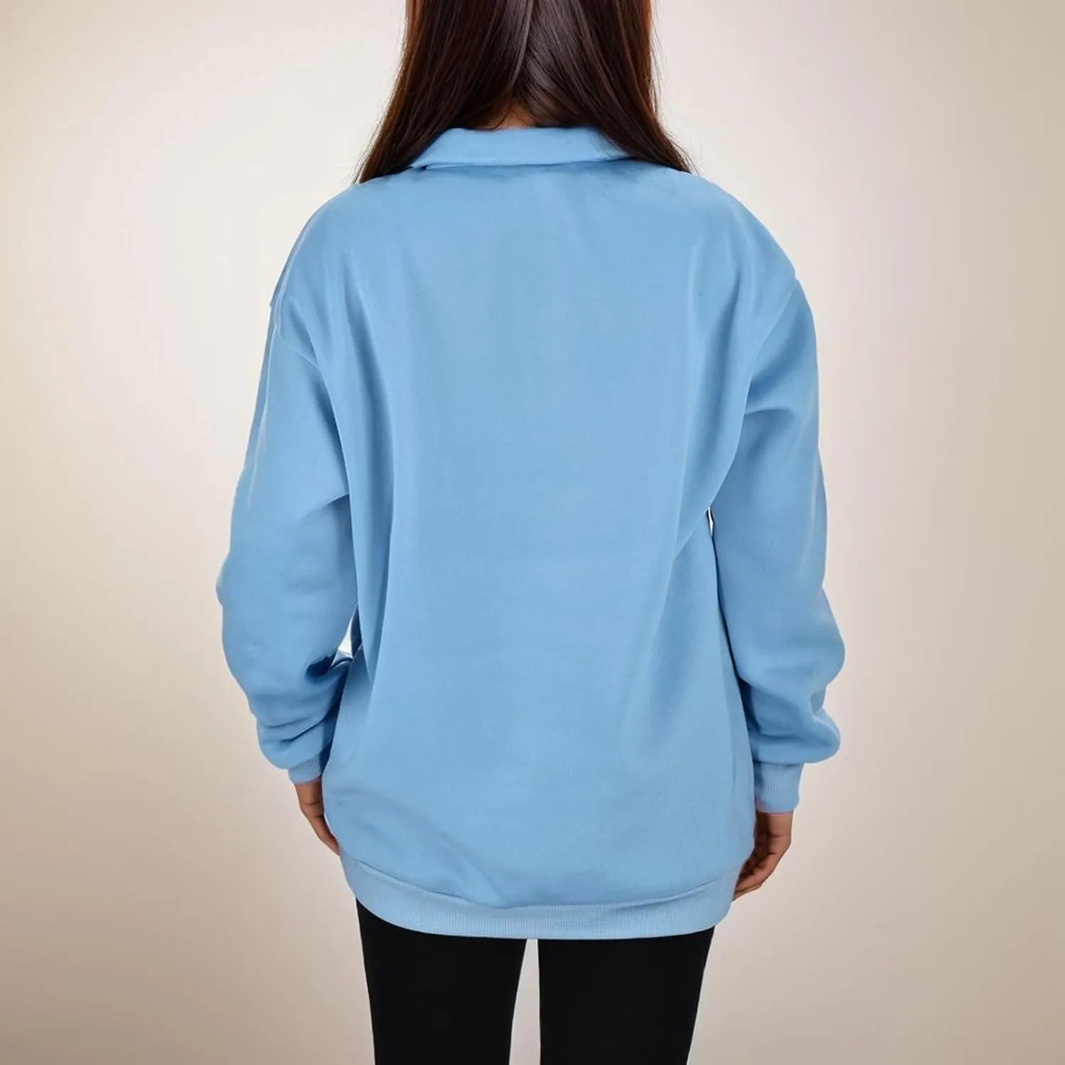 Womens Oversized Half Zip Pullover Casual Long Sleeve Sweatshirt Quarter Zip Trendy Teen Girls Fall Y2k Clothes