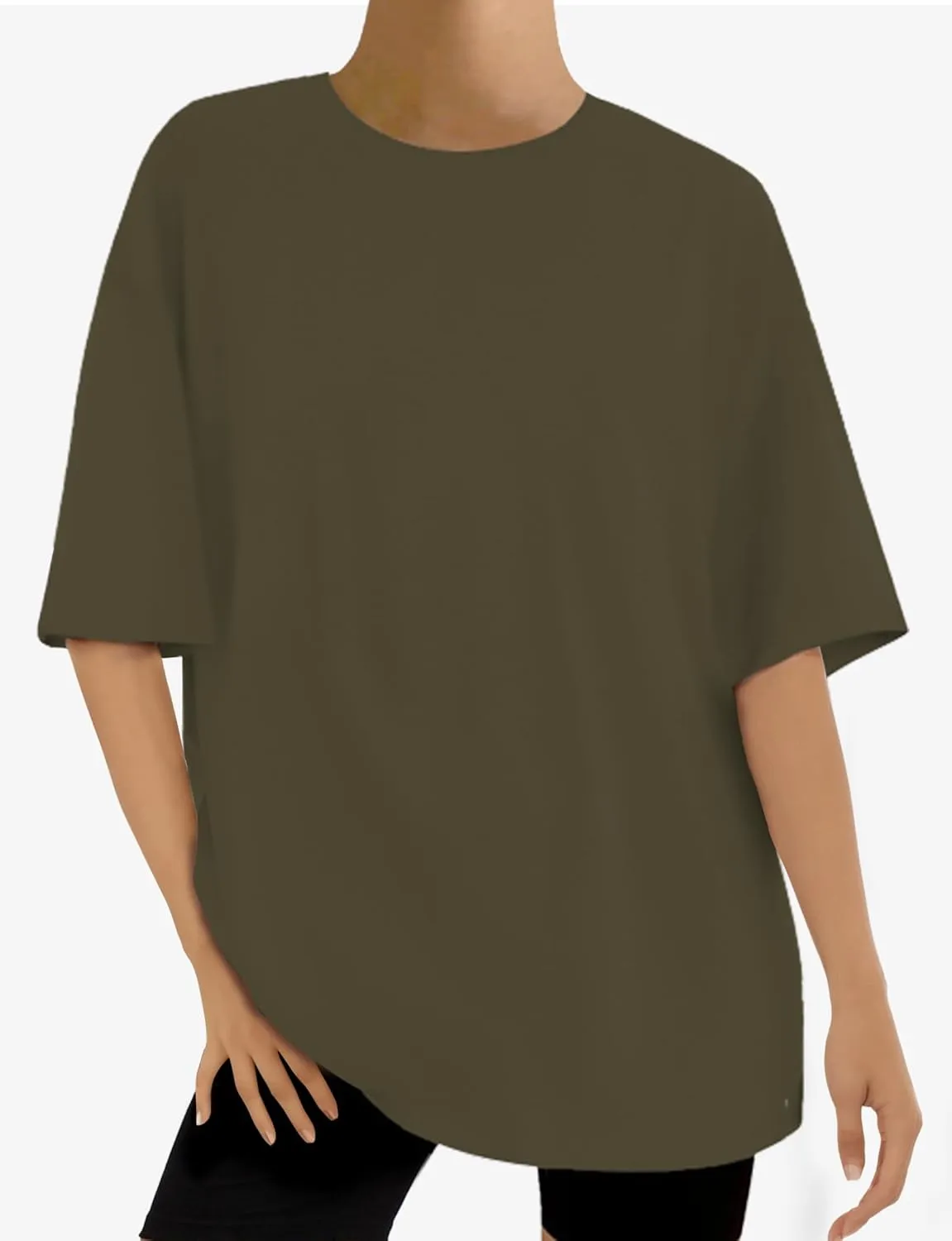 Womens Oversized T Shirts Short Sleeve Summer Tops Crewneck Casual Loose Fit Basic Tee Trendy Plus Size Blouse