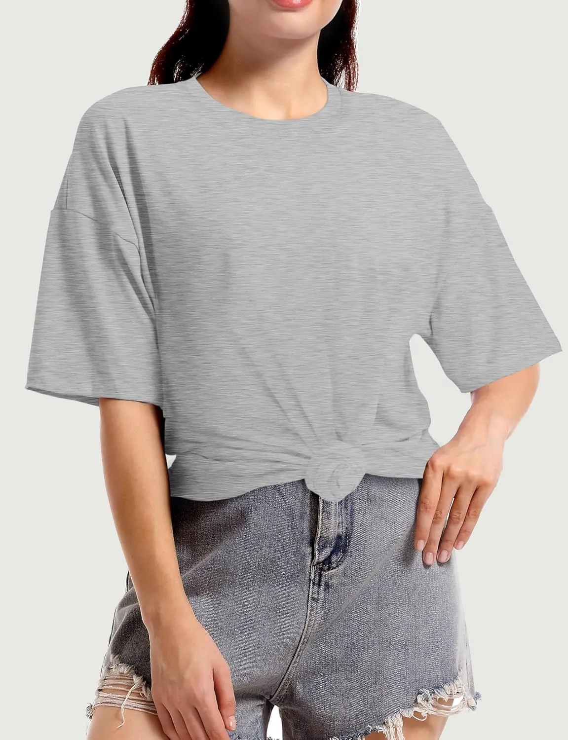 Womens Oversized T Shirts Short Sleeve Summer Tops Crewneck Casual Loose Fit Basic Tee Trendy Plus Size Blouse