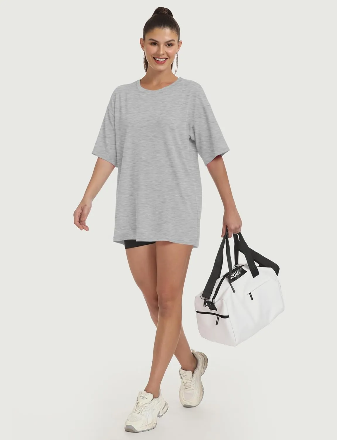 Womens Oversized T Shirts Short Sleeve Summer Tops Crewneck Casual Loose Fit Basic Tee Trendy Plus Size Blouse