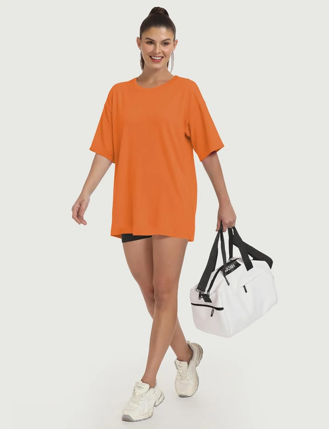 Womens Oversized T Shirts Short Sleeve Summer Tops Crewneck Casual Loose Fit Basic Tee Trendy Plus Size Blouse