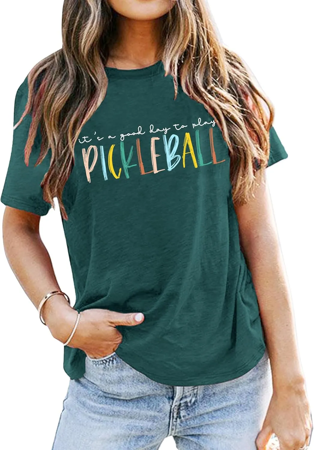 Women's Pickleball Graphic T-Shirt - Player Gift Tee, Short Sleeve Top