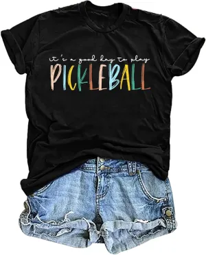 Women's Pickleball Graphic T-Shirt - Player Gift Tee, Short Sleeve Top