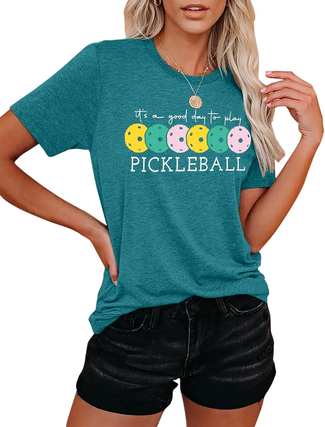 Women's Pickleball Graphic T-Shirt - Player Gift Tee, Short Sleeve Top