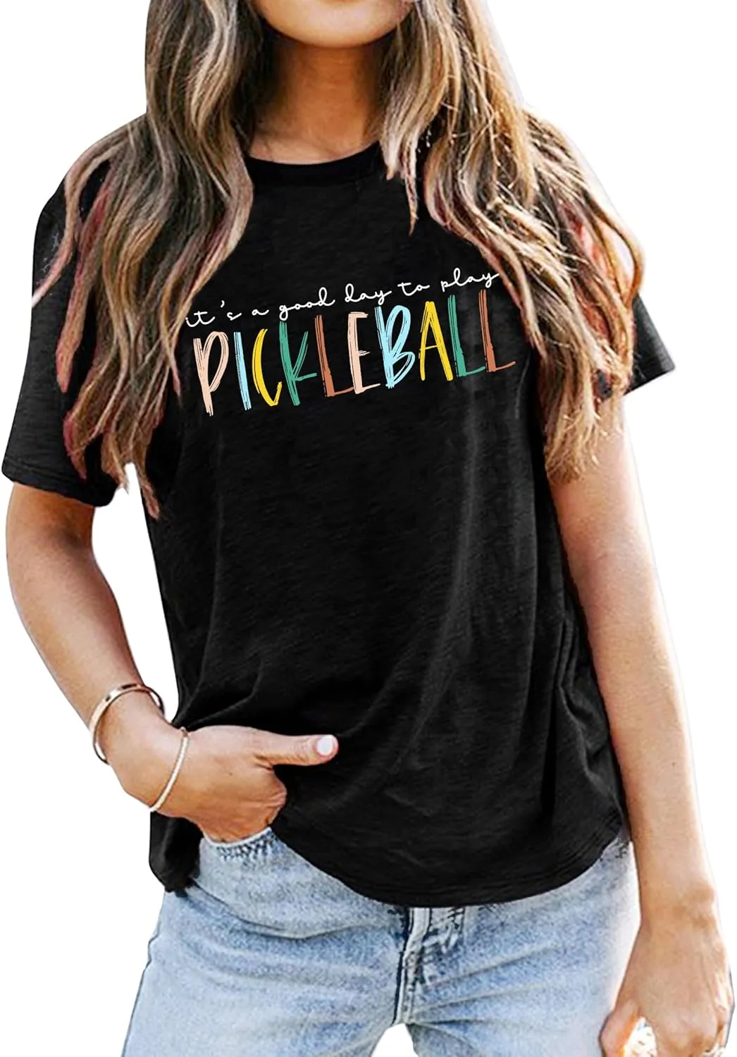 Women's Pickleball Graphic T-Shirt - Player Gift Tee, Short Sleeve Top