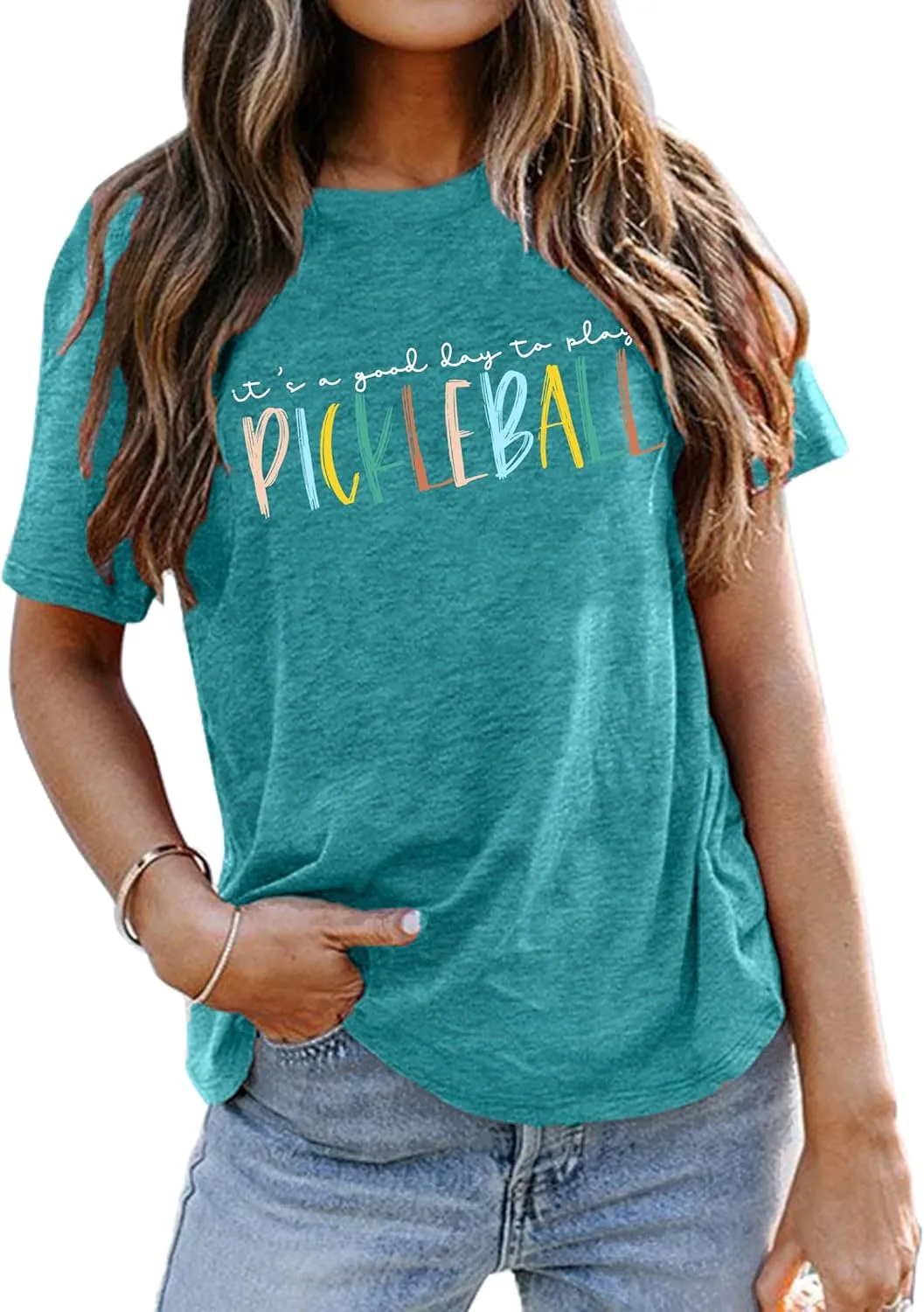 Women's Pickleball Graphic T-Shirt - Player Gift Tee, Short Sleeve Top