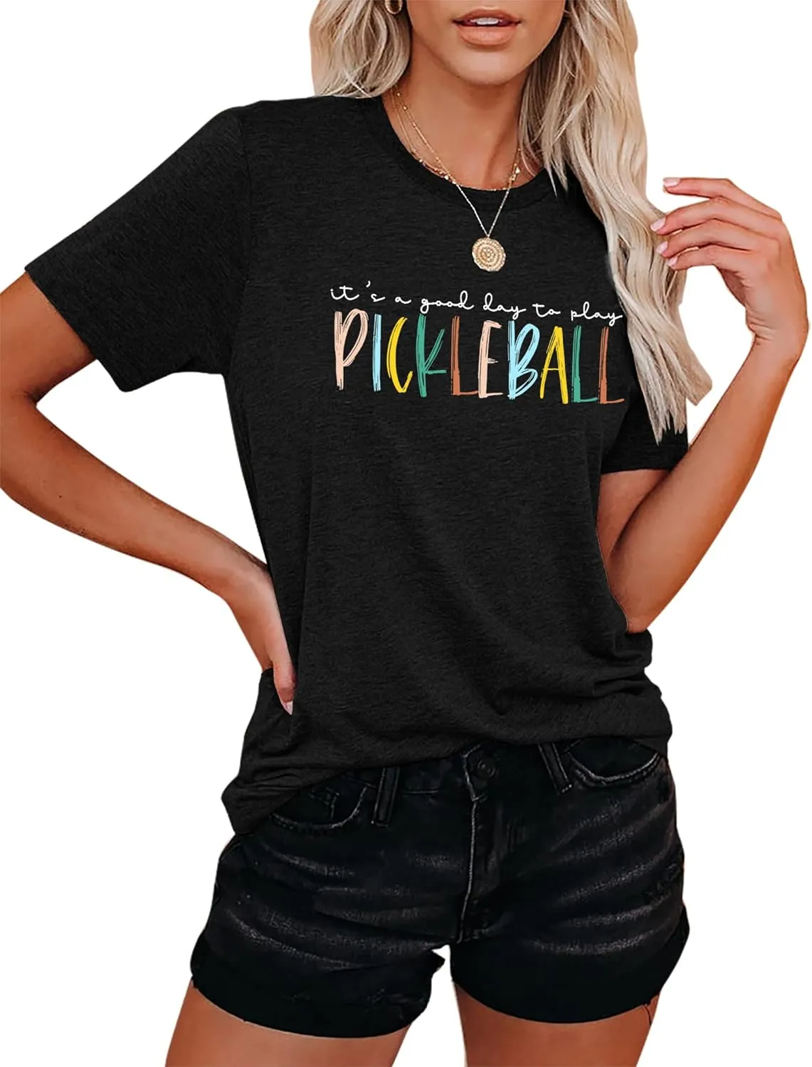 Women's Pickleball Graphic T-Shirt - Player Gift Tee, Short Sleeve Top