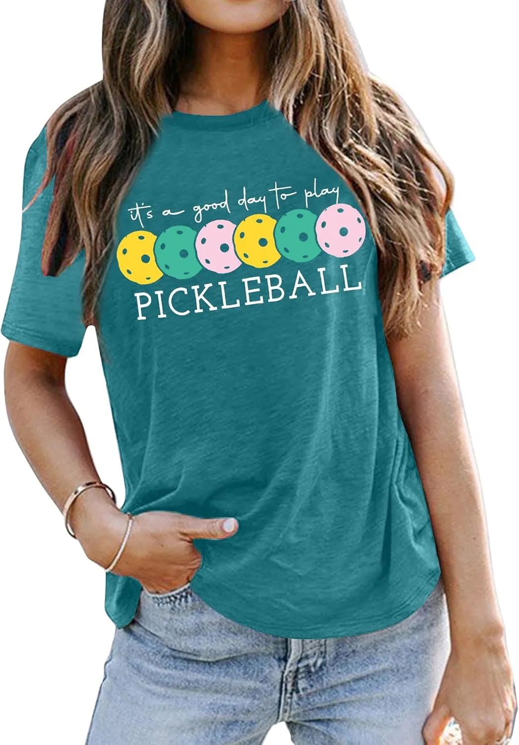 Women's Pickleball Graphic T-Shirt - Player Gift Tee, Short Sleeve Top
